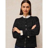 White Stuff Sansa Wool Blend Sparkly Cardigan Black