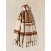 White Stuff Shelley Brushed Checked Scarf Natural Mix
