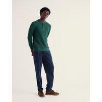 Seasalt Cornwall Pure Cotton Textured Crew Neck Top Green