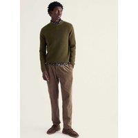 Seasalt Cornwall Lambswool Rich Textured Crew Neck Jumper Olive