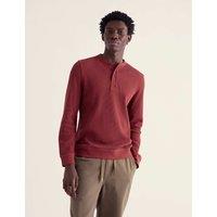 Seasalt Cornwall Pure Cotton Textured Crew Neck Top Red