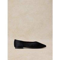 White Stuff Leather Pointed Ballet Pumps Black