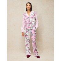 White Stuff Cotton Rich Printed Pyjama Bottoms Pink Mix
