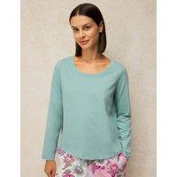 White Stuff Pure Cotton Jersey Pyjama Top Light Blue