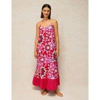 White Stuff Cotton Rich Printed Cami Nightshirt Red