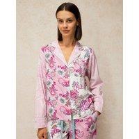 White Stuff Cotton Rich Printed Pyjama Top Pink Mix