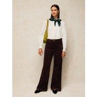 White Stuff Cotton Rich Velvet Wide Leg Trousers Brown