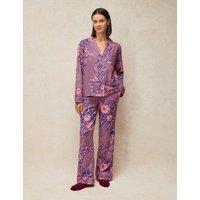 White Stuff Cotton Rich Printed Pyjama Top Coral