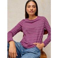 White Stuff Clara Striped Sparkly T-Shirt Pink Mix