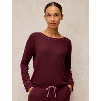 White Stuff Cosy Ribbed Pyjama Top Plum