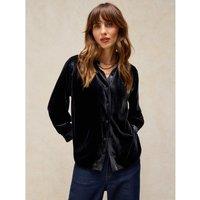 White Stuff Velvet Collared Shirt Medium Grey