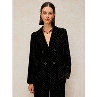 White Stuff Sasha Velvet Blazer Black Mix