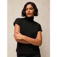 White Stuff Lola Cotton Rich Embellished Roll Neck Vest Black