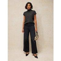 White Stuff Velvet Striped Wide Leg Jeans Dark Grey