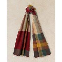 White Stuff Cotton Rich Checked Scarf Green Mix