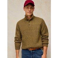 White Stuff Siden Textured Stitch Funnel Neck Cardigan Green