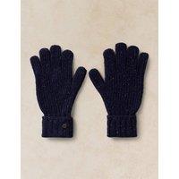 White Stuff Wool Rich Ribbed Knitted Gloves Dark Navy
