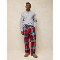 White Stuff Pure Cotton Checked Pyjama Bottoms Red Mix