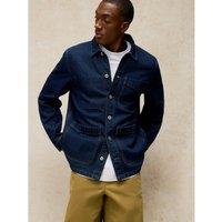 White Stuff Pure Cotton Denim Workwear Jacket Dark Blue Denim