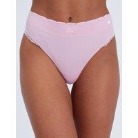 Boux Avenue Seamless Lace Thong Pink