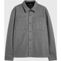 River Island Regular Fit Pure Cotton Textured Overshirt Grey