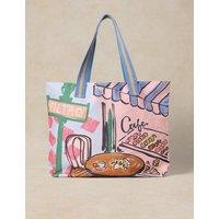 White Stuff Printed Canvas Tote Bag Pink Mix
