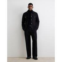 River Island Slim Fit Pure Cotton Overshirt Black