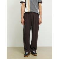 River Island Loose Fit Lightweight Trousers Dark Brown