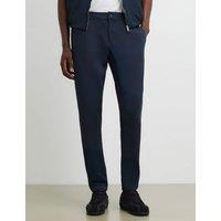 River Island Pique Fixed Waist Slim Fit Joggers Navy