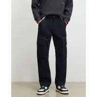 River Island Regular Fit Cargo Trousers Black