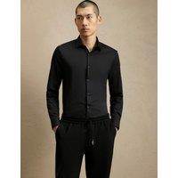 River Island Muscle Fit Stretch Shirt Black
