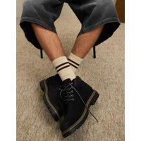 River Island Nubuck Padded Collar Chukka Boots Black