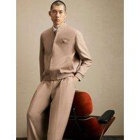 River Island Smart Textured Bomber Jacket Stone