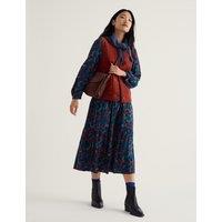 Seasalt Cornwall Denim Quilted Relaxed Gilet Orange