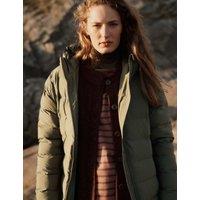 Seasalt Cornwall Waterproof Padded Hooded Longline Puffer Coat Green