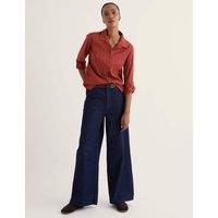 Seasalt Cornwall Cotton Collared Straight Fit Shirt Orange
