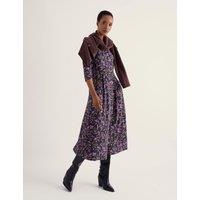 Seasalt Cornwall Cotton Rich Floral Midi Dress Purple Mix