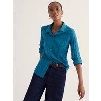 Seasalt Cornwall Cotton Collared Straight Fit Shirt Teal