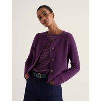 Seasalt Cornwall Merino Wool Rich Crew Neck Cardigan Purple
