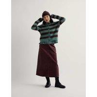 Seasalt Cornwall Mohair Striped Button Front Relaxed Cardigan Brown Mix
