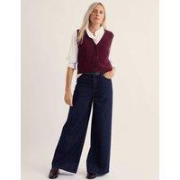 Seasalt Cornwall Wool Rich V-Neck Knitted Vest Burgundy Mix