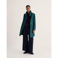 Seasalt Cornwall Wool Blend Textured Funnel Neck Longline Coat Teal