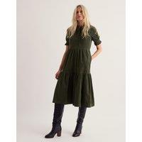 Seasalt Cornwall Cotton Rich Cord Midi Waisted Dress Green