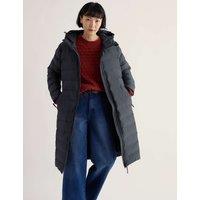 Seasalt Cornwall Waterproof Padded Hooded Longline Puffer Coat Navy