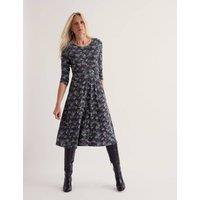 Seasalt Cornwall Cotton Rich Floral Midaxi Dress Navy Mix