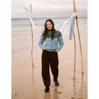 Seasalt Cornwall Merino Wool Rich Fairisle Button Front Cardigan Blue Mix
