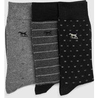Rodd & Gunn 3 Pack Seacliff Cotton Rich Socks Black Mix