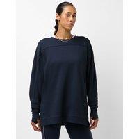Sweaty Betty After Class Cotton Blend Longline Sweatshirt Navy