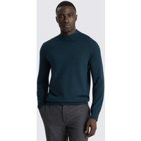 MOSS Merino Wool Rich Mock Neck Jumper Dark Teal