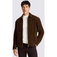 MOSS Suede Harrington Jacket Brown